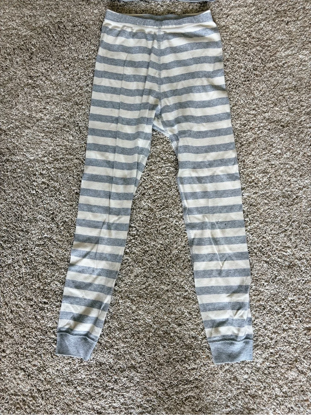 Hanna Andersson Gray & Cream Striped Long Sleeve Pajama Set